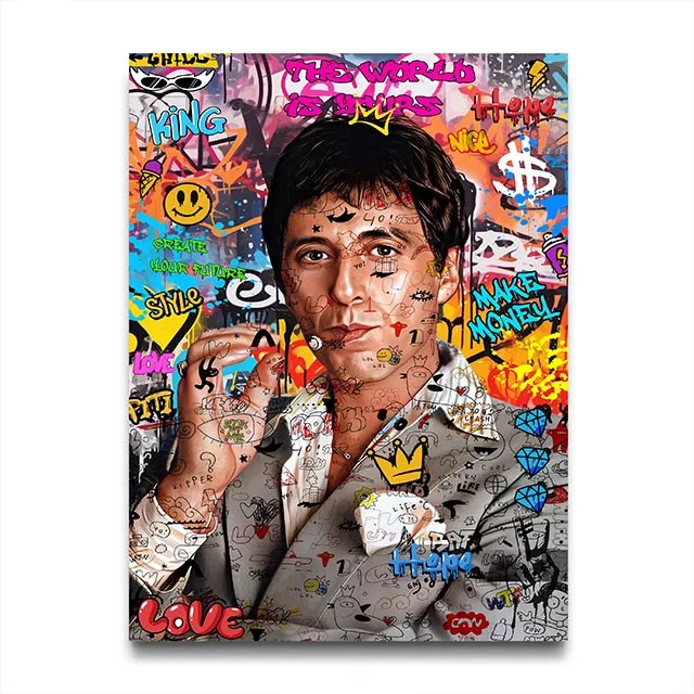 Bold Urban Graffiti Art Print - Retro 80s Street Style Canvas Decor