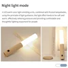 Rechargeable Human Body Induction Night Light Magnetic Motion Sensor Wood Wall Lamp Cabinet Light For Kitchen Stairs Wardrobe 5