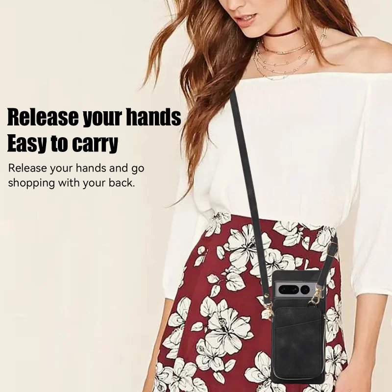 Equipped with short and long shoulder straps Can place cards and small objects  for Google pixel 6 pixel 7 pixel 7 PRO pixel 7A