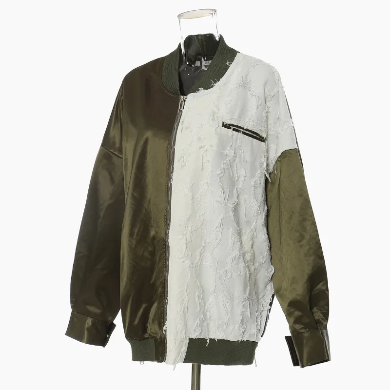 Street Trendsetter Jacket with Heavy Stitching and Contrasting Tassel Bomber Jacket