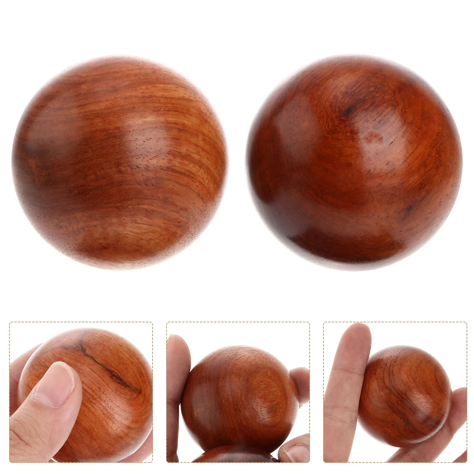 

2Pcs Wooden Hand Massage Balls Rolling Hand Massagers Acupoint Massagers