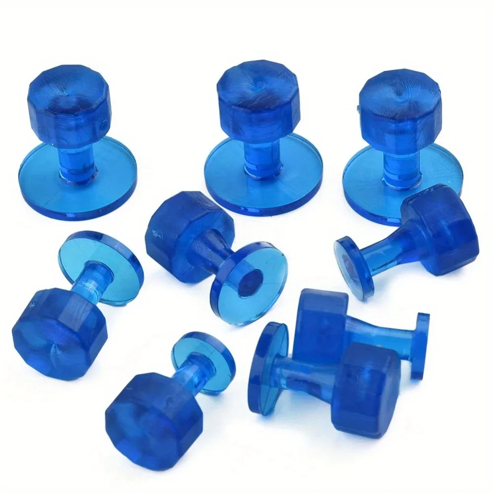 9pcs/set 3 Sizes Car Dent Repair Tools Paintless Dent Puller Kit Auto Body Paint Suction Cup Adhesive Blue Glue Tabs