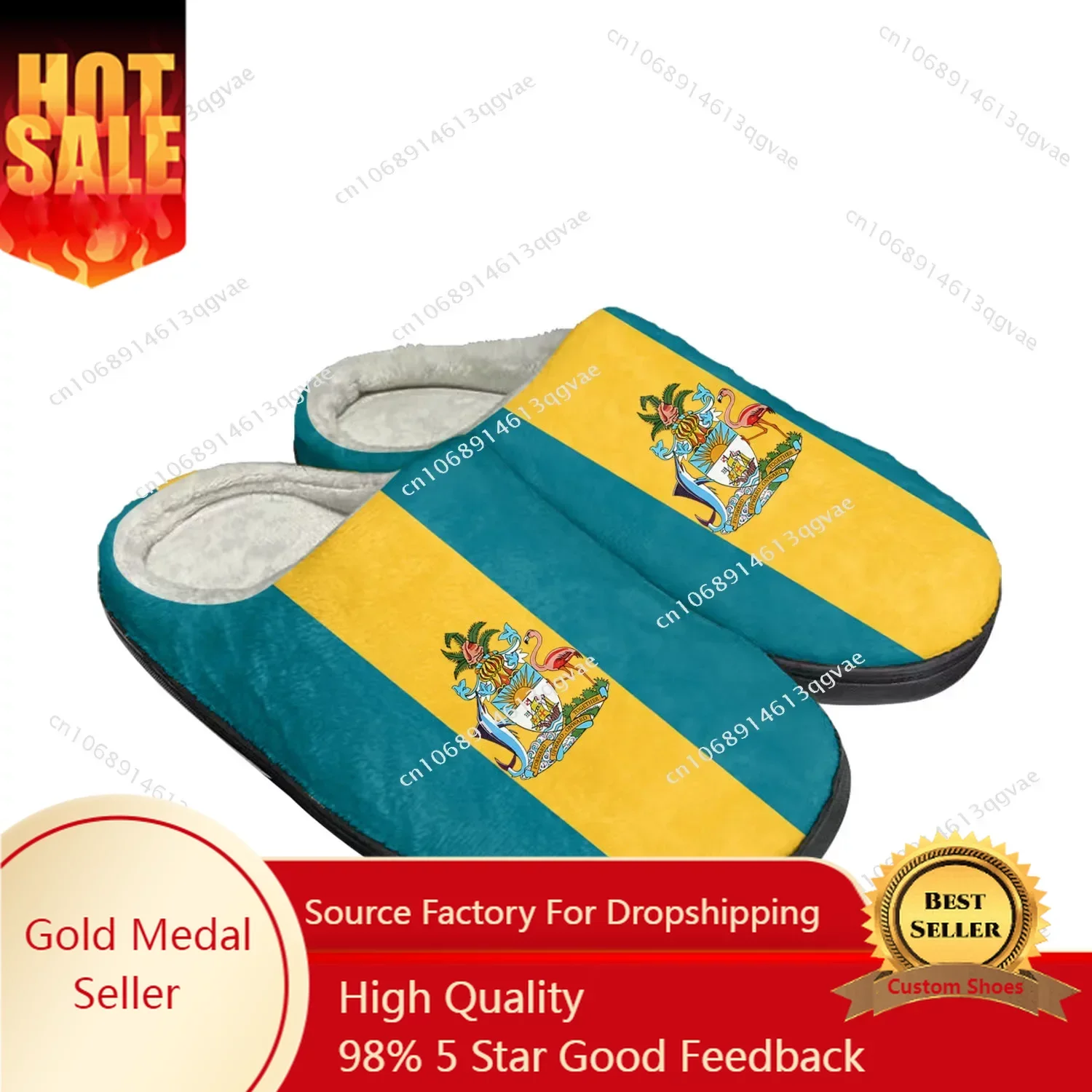 

Bahamian Flag Home Cotton Custom Slippers Mens Womens Sandals Bahamas Plush Bedroom Casual Keep Warm Shoes Thermal Slipper