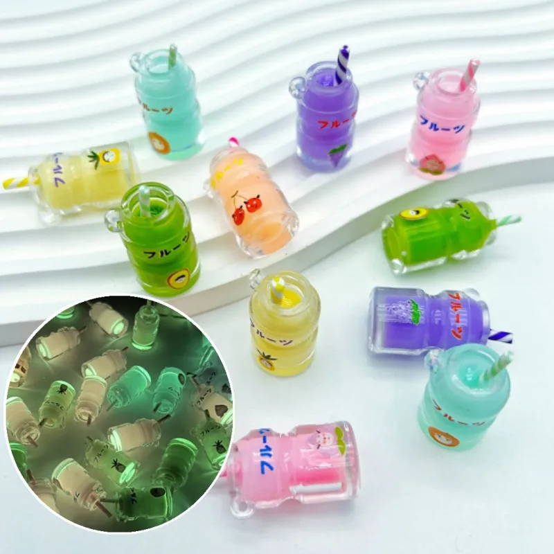 

2Pcs Dollhouse Decoration Mini Luminous Dopamine Milk Cup Model DIY Keychain Bag Earrings Pendant Kids Pretend Play Toys