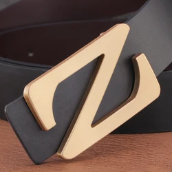 2023 Men Designer Fashion Z Letter Belt Luxury Famous Brand Black Mens Belts leisure Fancy Vintage Jeans Waist Belt High Quality