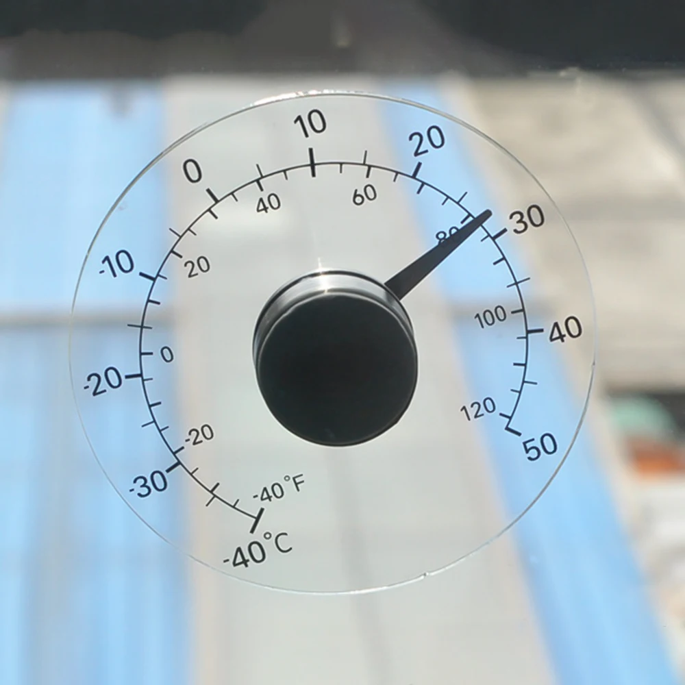 Fensterthermometer Aus Acryl & Edelstahl – Transparentes Innen-Außen-Thermometer Mit Genauigkeit +/-2°C Für Heimbüro (Messbereich -40 Bis +50°C)