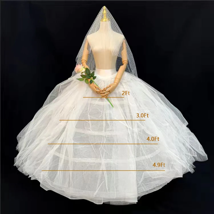 

High-End Wedding Dress Crinoline Four Steel Ring Fishbone plus-Sized Large Diameter Skirt Dress over Puffy Slip Dress