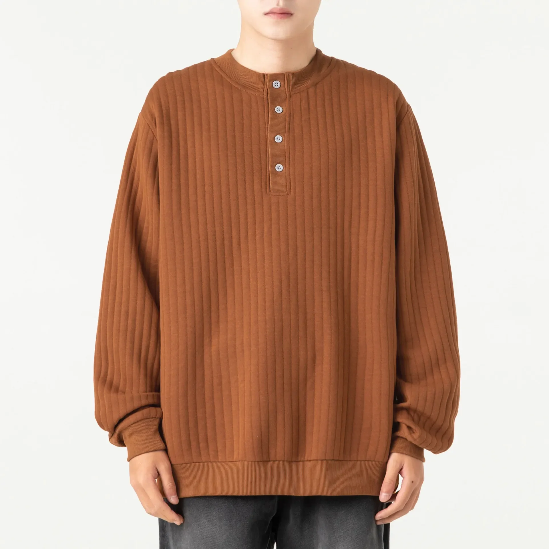 

2024 New Autumn Half Turtleneck Button Knit Sweater Pullover Sweaters for Men High Quality Warm Winter Knitted Sweater Men