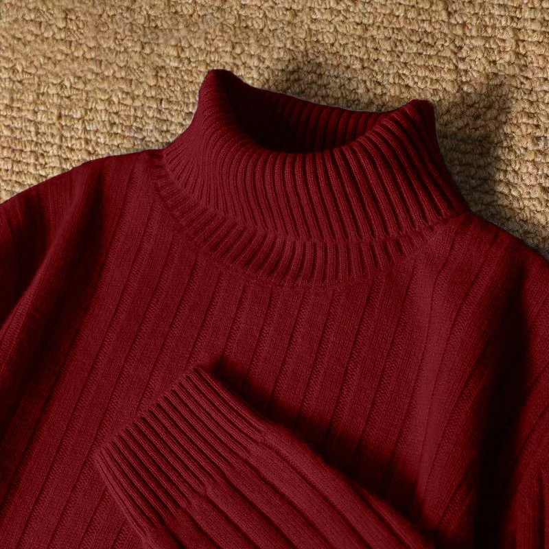 Animal Game Women's Long Turtlenec Sweater Casual Stripes Knitwear Pullover Sweaters Outdoor Warm Thick Heavyweight Cold Blouse