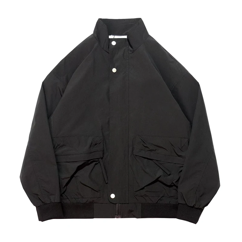 

Men's Jacket Stand Collar Zipper Loose Embroidered Spring Autumn Outdoor Casual Vintage Pockets Coat Jaqueta Masculina MA761