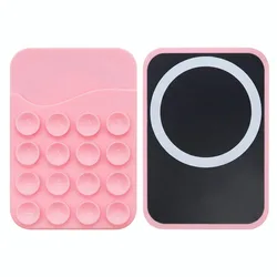 Ultra - Thin Silicone Magnetic Card Holder - Anti - Slip, Lightweight, Shockproof, Detachable (Pink)