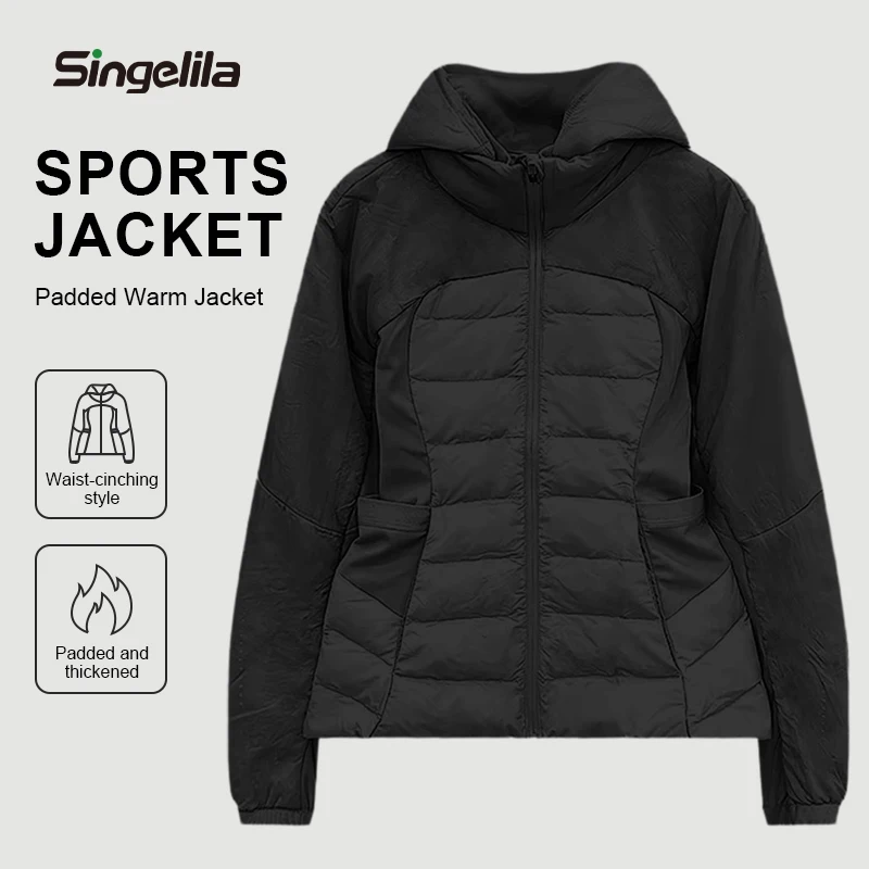 2026 Women's Golf Winter Coat-Slim Fit Multi-functional Cotton Warm Coat with Stylish Hood