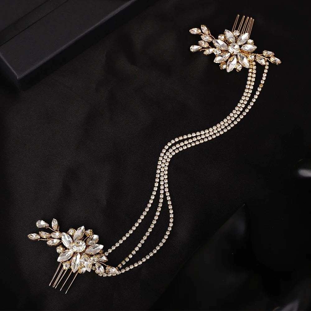 Rhinestone Bridal Hair Comb Headband For Women Silver Gold Handmade Party Bride Wedding Hair Accessories Headpiece Fashion Tiara hair accessories,bridal hair accessories