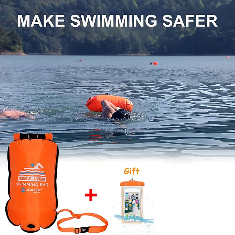 20L Waterproof Inflatable Swimming Dry Bag With Phone Pouch Open Buoy Tow Float Double Air Bags With Waist Belt Water Sport walkie talkie case holder radio pouch walkie talkie bag holder pocket military belt pouch bags use for baofeng motorola kenwood