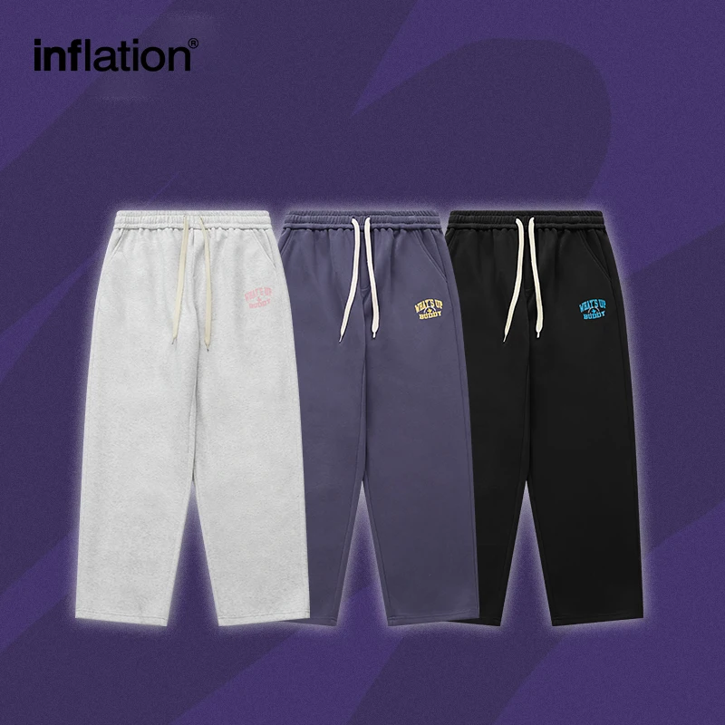 Unisex INFLATION Vintage Straight Leg Sweatpant Casual Loose Fit Track Pant