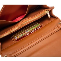 CHCH Women's Shoulder Bag New Magnetic Flip Chain Bag Brown Small Square Bag Wallet - Image 6