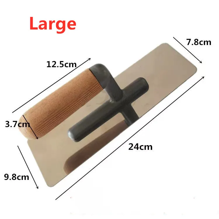 Professional Concrete Plaster Trowel for Wall Plastering Skimming Trowel Building Drywall Tools with Smooth Wooden Handle 3