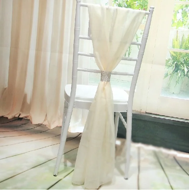 Housse de chaise de mariage, 10 pièces, ceinture, nœud papillon, ruban, décoration, fournitures de fête de mariage, 54x180CM 5