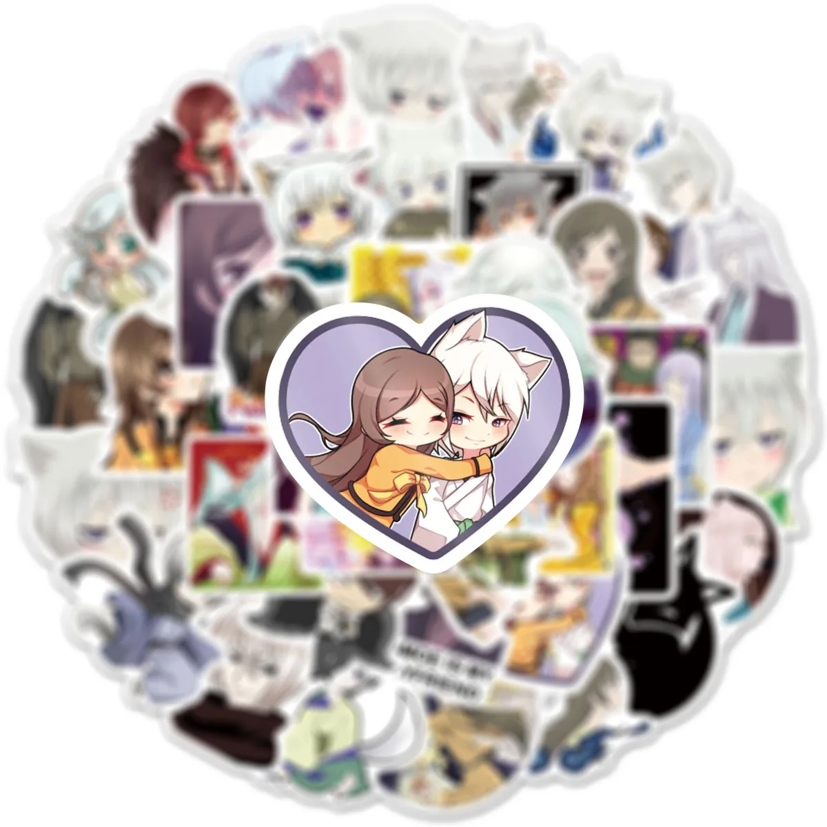 50Pcs Momozono Nanami Kamisama 러브 키스 스티커 Tomoe 애니메이션 스티커 가방 노트북 자전거 노트북 미학 데칼 장식