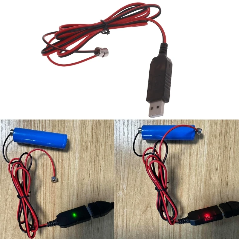 Magnetic USB Charging Cable Cord for 18650 26650 14500 16340 Rechargeable Batteries Universal Magnetic Wire