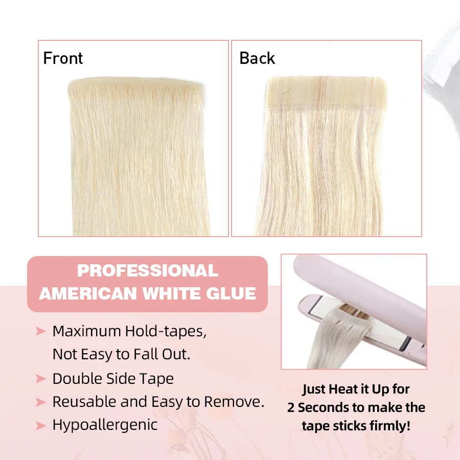 Neitsi 12"-24" PU Skin Weft Tape In Hair Extensions Virgin Remy Human Hair Invisible Straight Injected Hand Tied Tape Ins