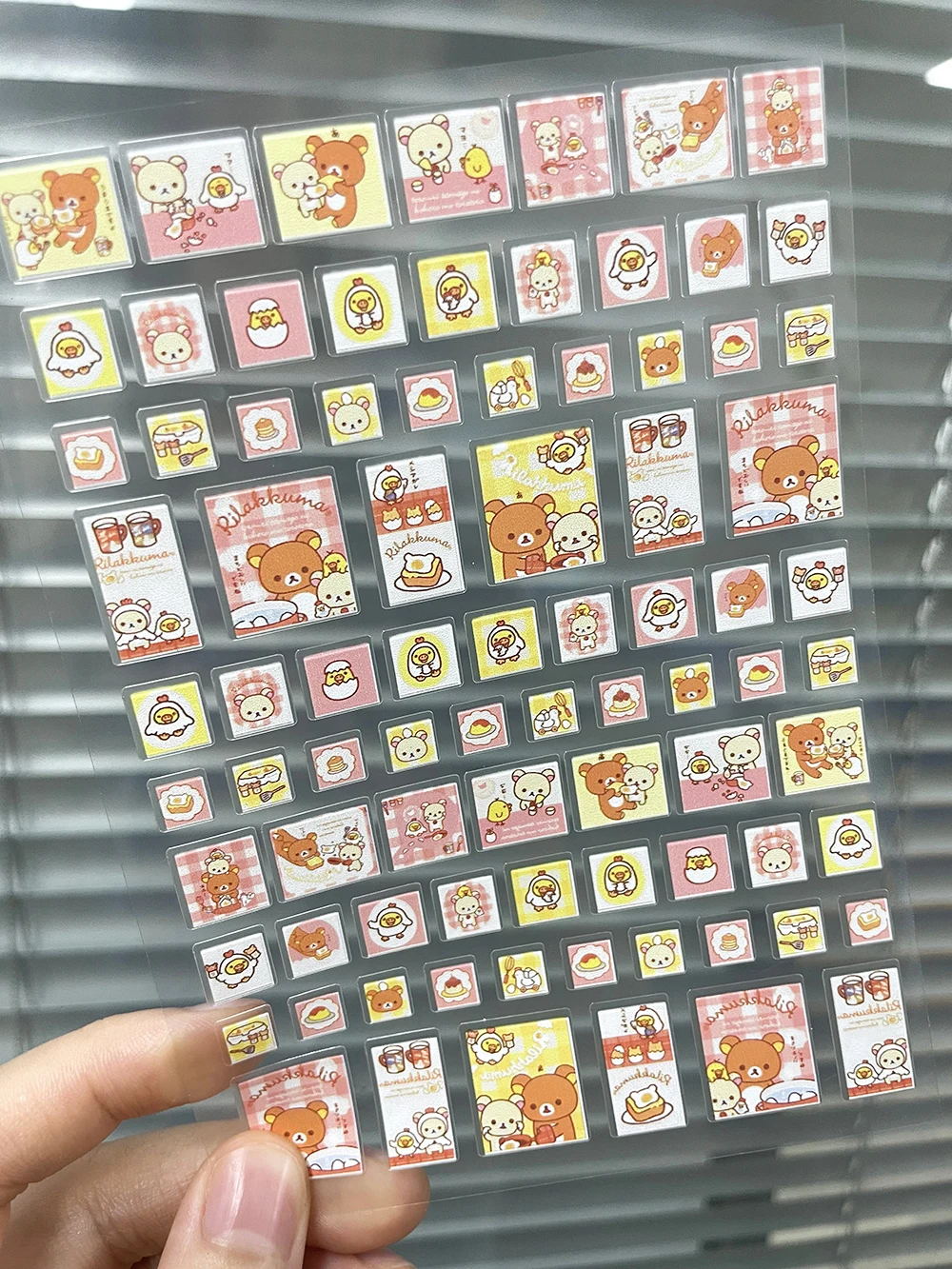 Kawaii Rilakkuma Expressions Nail Art Stickers - Cute and Waterproof Decals