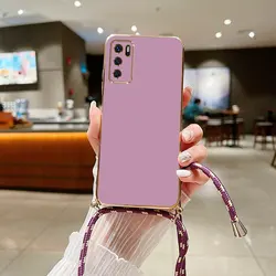 Stylish Plating Lanyard Phone Case with Enhanced Protection - OPPO A77 4G (PURPLE)