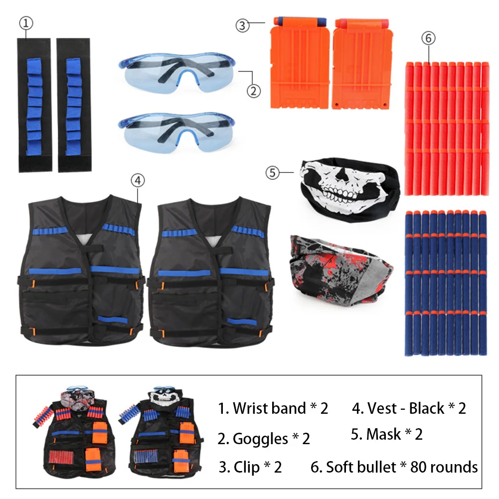 Soft Kids Vest Suit Kit for Nerf N-Strike Elite Series Outdoor Game Undershirt Holder Kit Magazine Accessories Toys, nerf toys