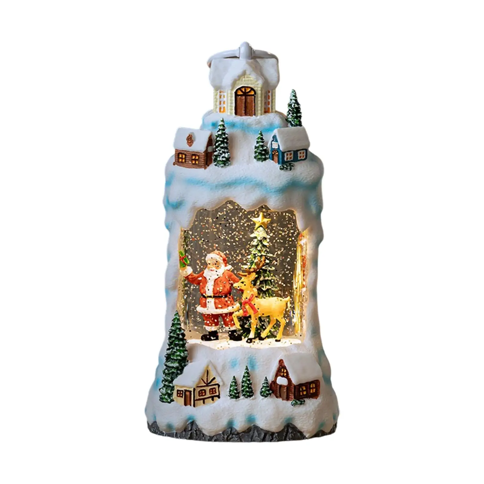 Christmas Village Snow Globe Resin Image Xmas Decor for Office Home Bedroom Christmas Village Snow Globe Resin Image Xmas Decor for Office Home Bedroom