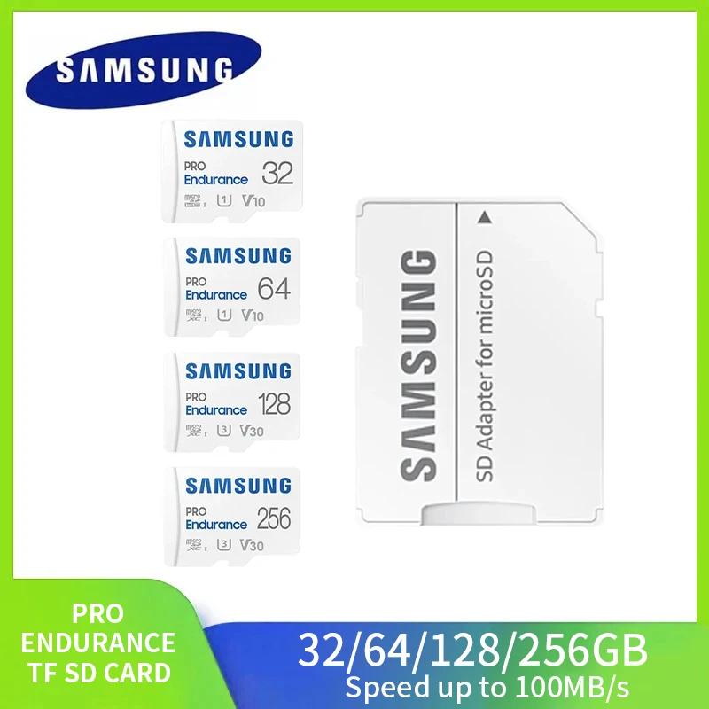 Samsung Pro Endurance Tf Microsd Card 256Gb 128Gb 64Gb 32Gb Sdxc U3 Class10 Per Smartphone Dvr Per Auto Videosorveglianza