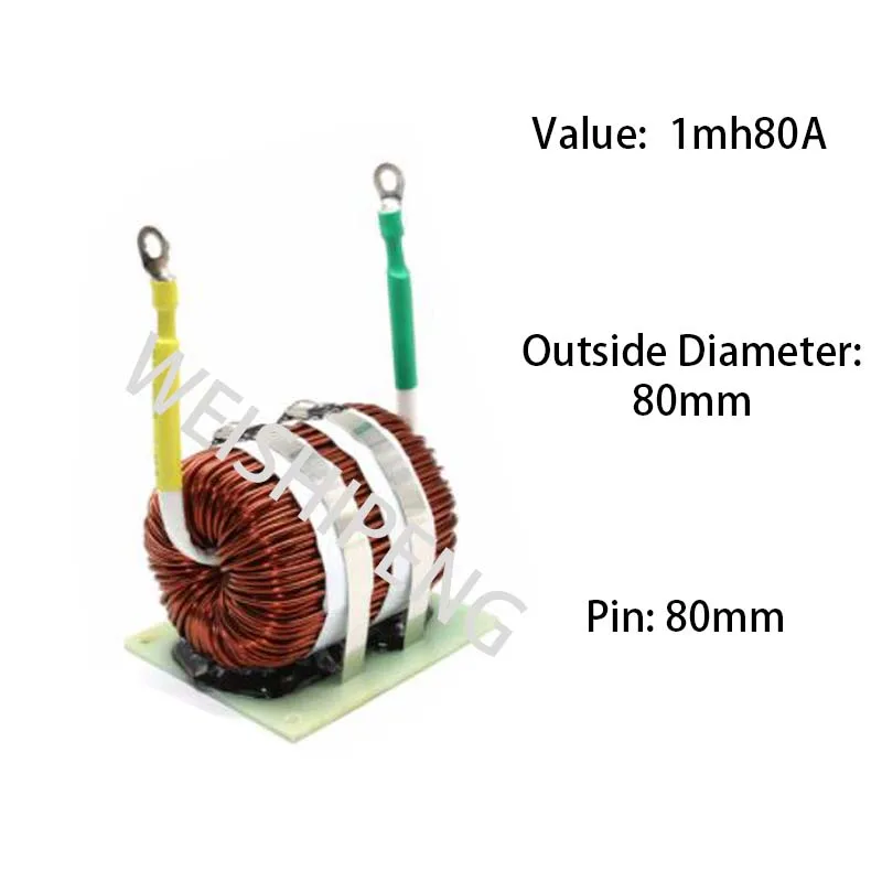 Indutor Atual Elevado para o Inversor com a Bobina do Indutor do Enrolamento Paralelo do Multi Fio Indutância do Silicone do Ferro 1mh80a