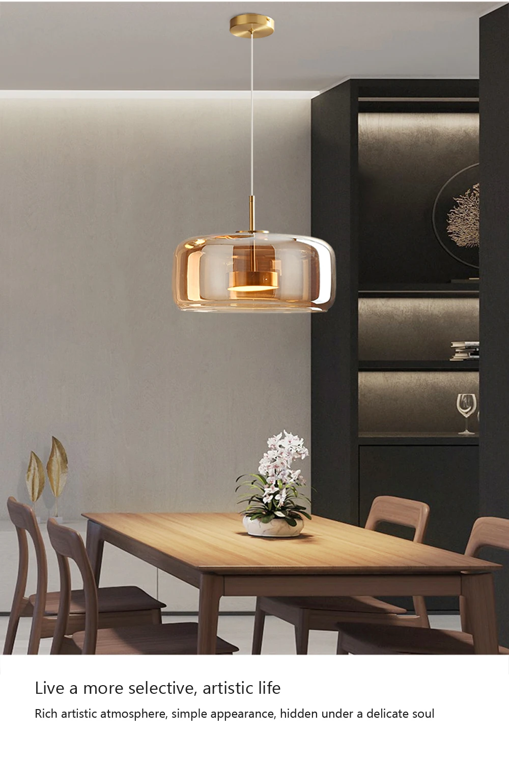 Glass Pendant Light light luxury pendant Lamp Deco Nordic Led Hanging Light Fixtures Bedroom Modern Luminaire Suspension lamp