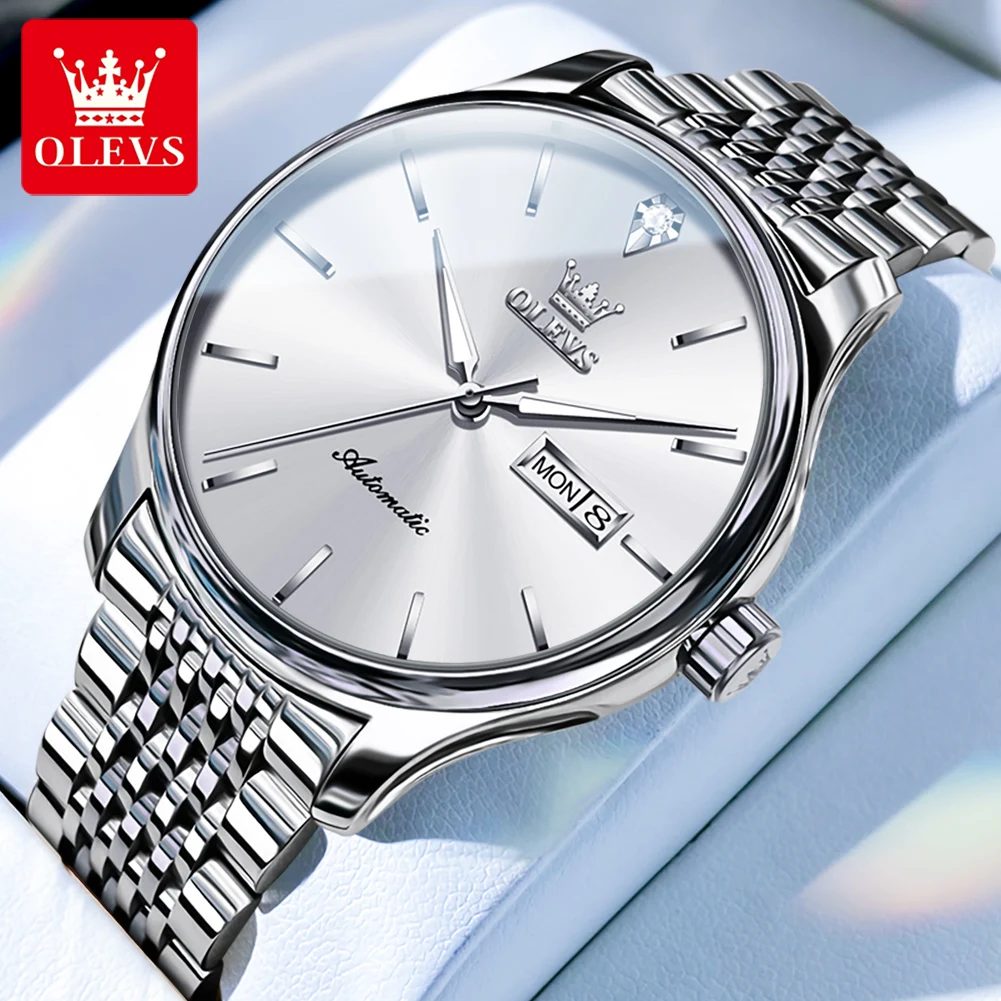 OLEVS 9960 Męski Zegarek Luksusowej Marki Biznesowy Zegarek na Rękę Luminescencyjny Wodoodporny Zegarek dla Mężczyzn