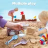 Beach Toys for Toddlers Kids Sand Toys Train Beach Truck Beach Bucket Scoop Trowel Colander Rake Sand Castle Toys Sandbox Toys 4