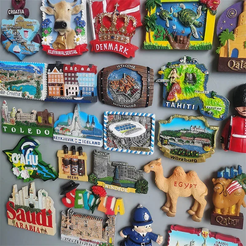 Magnetic Fridge Magnets Magnetic Sticker Tahiti France Denmark Spain Croatia Saudi Arabia Hawaii Saipan Egypt Qatar ICELAND BUDVA Germany