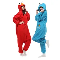 Adults Animal Kigurumi Cookie Monster  Costume Cartoon Onesies Pyjama Halloween Carnival Party Jumpsuit