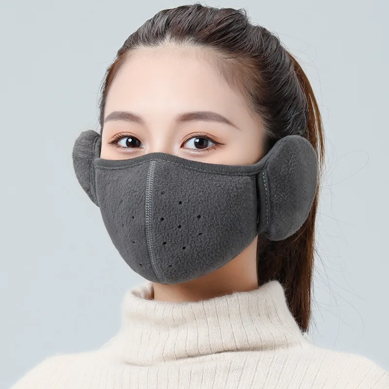 Cycling cold mask autumn and winter men's and women's windproof ear protection mask earmask 2-in-1 warm cotton thickened earwarmer face mask