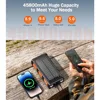 Mobile Power Bank Wireless Charger, 45800mAh, 15W Fast Charging Mobile Power Bank, 7 Outputs and 4 Inputs,Solar Portable Charger 4