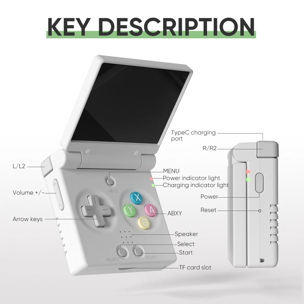 MIYOO Mini Flip Handheld Console - 2.8'' IPS Screen, Portable Retro Game Emulator, Gift For Gamers_voghion.com