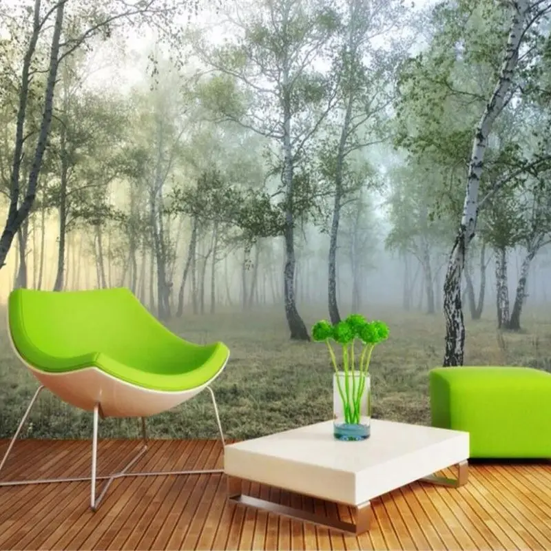 

3d wallpapers Large custom fresco green forest landscape Living room bedroom TV background wall murals papel de parede фотообои