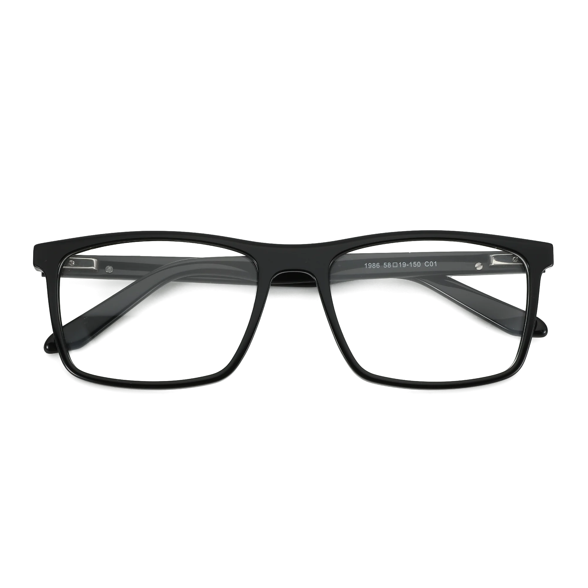 ZENOTTIC Trend-Acetat-optische Brille, großer Rahmen, quadratisch, solide Spleißbrille, modische Brille ohne Sehstärke, 1986 – Detail 7