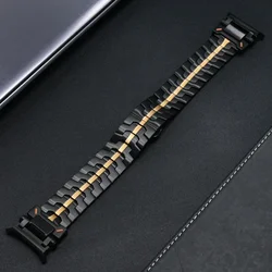 Luxury Titanium Stainless Steel Watch Band - Premium Metal Wristband in Elegant Titanium Color for Galaxy Watch Ultra (Black gold)