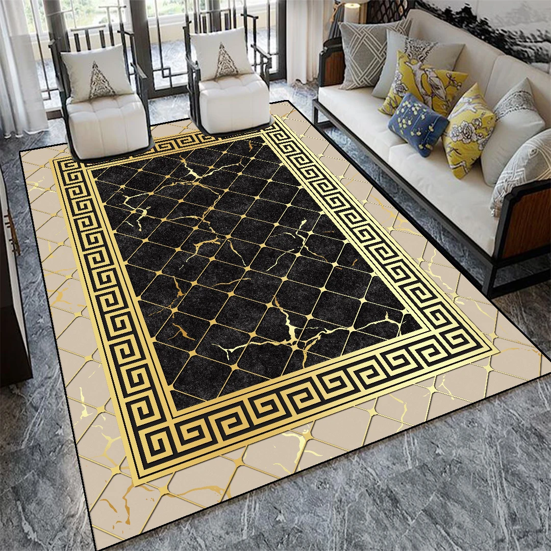 Luxury Oriental Carpet for Living Room Washable Golden Decoration Home Floor Mats 200x300 Soft Non-slip Large Area Rugs Office 3