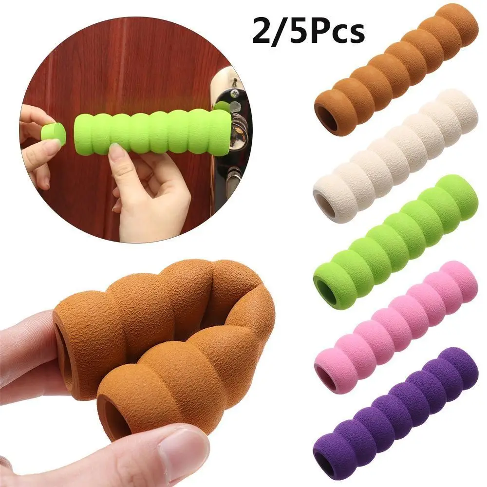 2/5pcs Soft Foam Elastic Door Handle Cover Doorknob Guard Protector