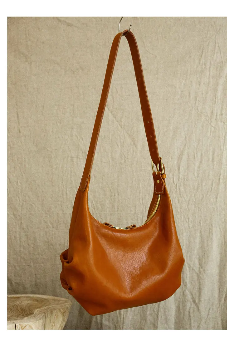 PNDME Einfache mode hochwertige erste schicht rindsleder frauen schulter tasche lässig designer handgemachte echtes leder unterarm tasche – Detail 15