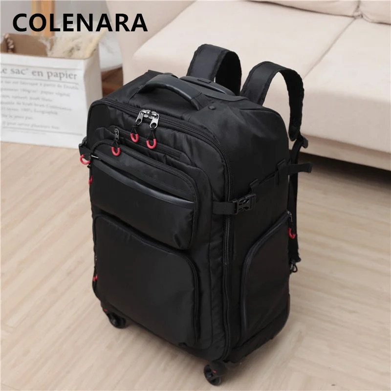 

COLENARA 18"20"22 Inch Suitcase Multifunctional Shoulder Bag Oxford Cloth Trolley Case Lightweight Boarding Box Rolling Luggage