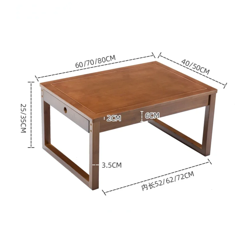 Eco-friendly Varnish Bamboo With Drawer Bay Window Low Tables Japanese Sitting Small Coffee Table Home Old-fashioned Kang Table