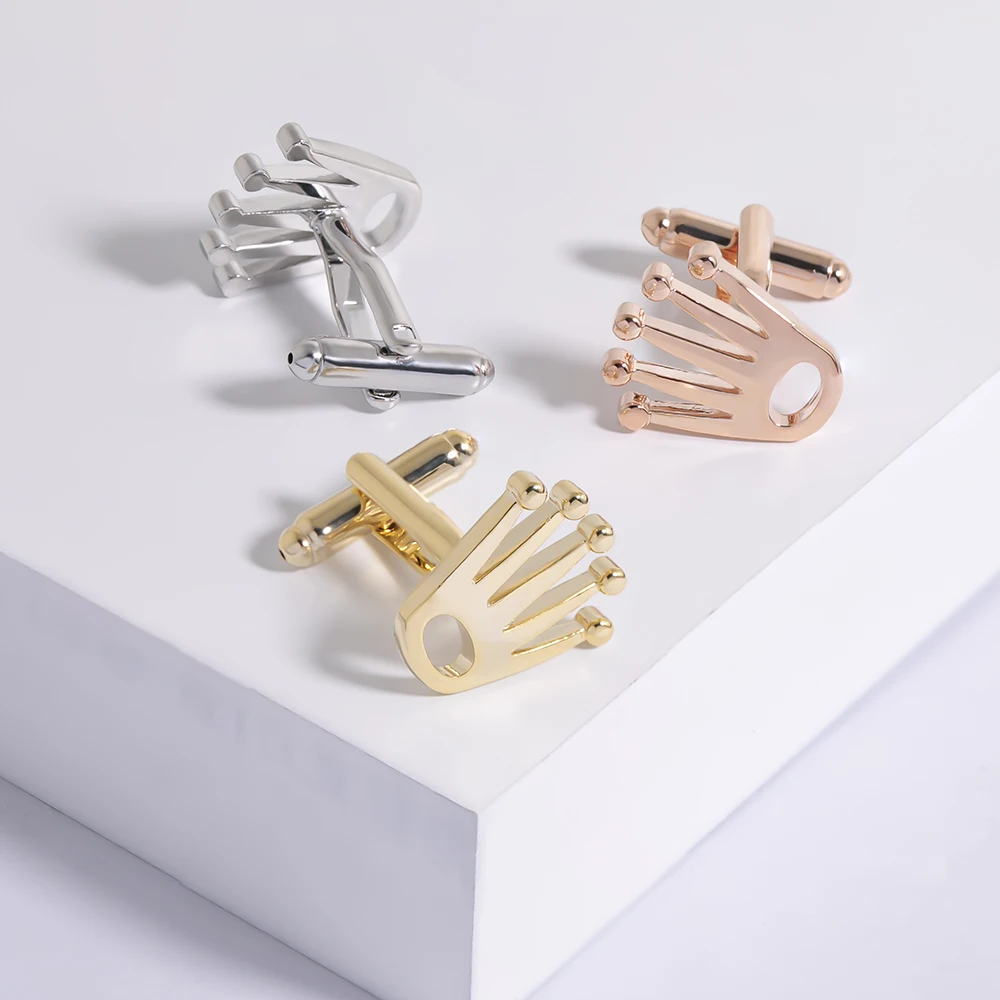 Mens Vola Crown Brass Cufflinks - Gold  Rose Gold Jewelry Accessories