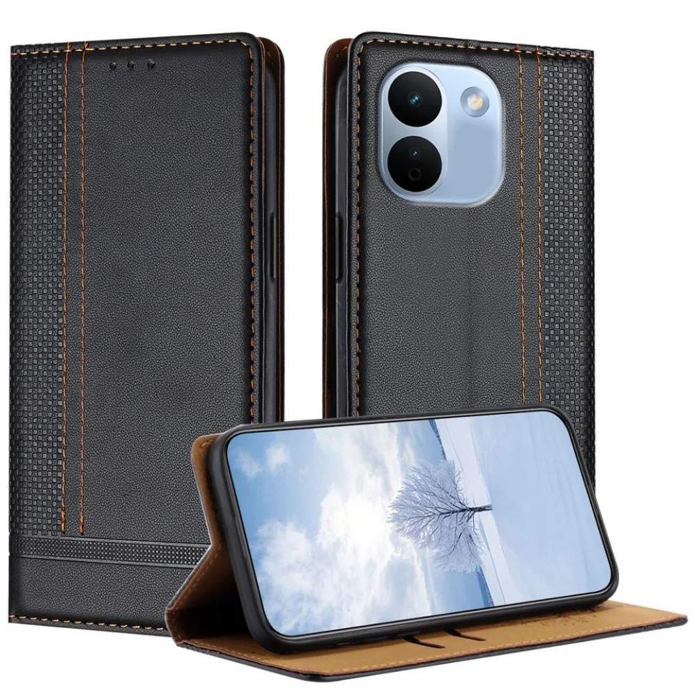 Magnetic Leather Flip Wallet Phone Case – Premium Book-Style Cover
