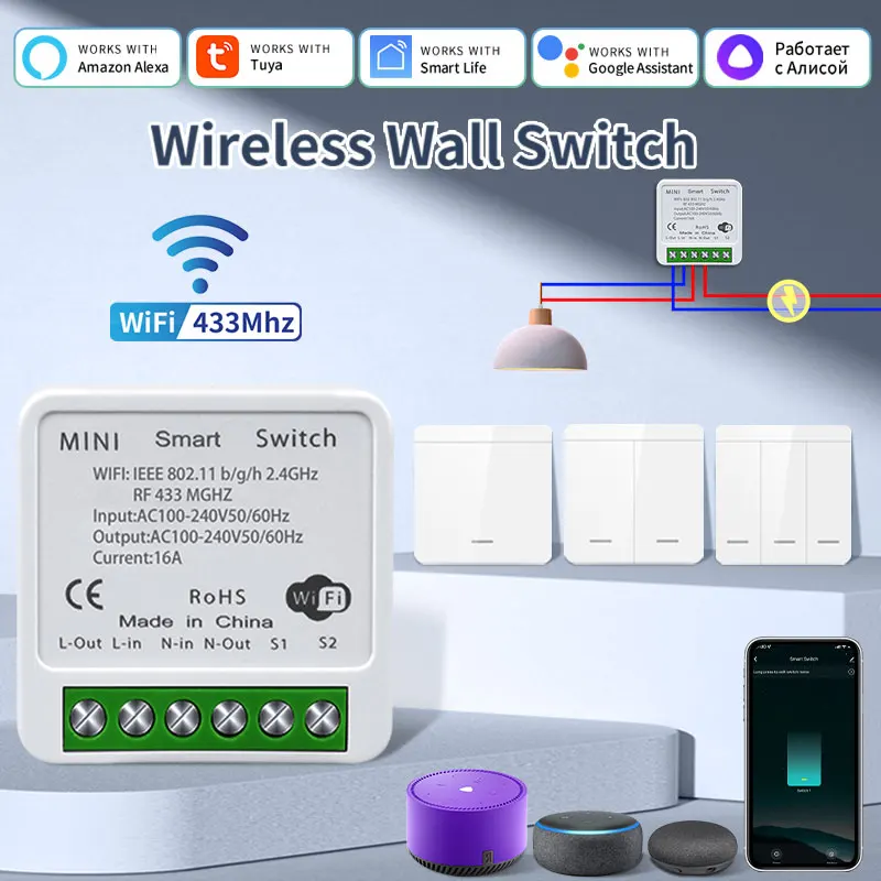 Tuya WiFi Smart Light Switch with Voice Control